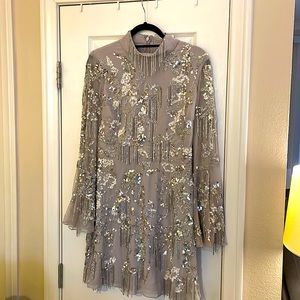 Embellished Sleeve Dress with Bell Sleeves. NWT